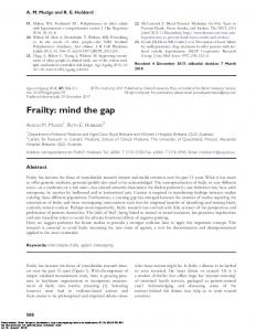 Frailty: mind the gap