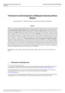 Framework and Development of Malaysian Business Ethics Module