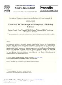 Framework for Enhancing Cost Management of Building Services