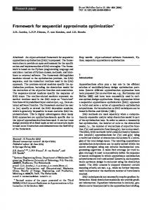 Framework for sequential approximate optimization - CiteSeerX