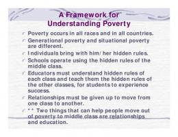 Framework for Understanding Poverty