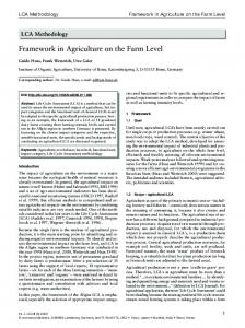 Framework in Agriculture on the Farm Level