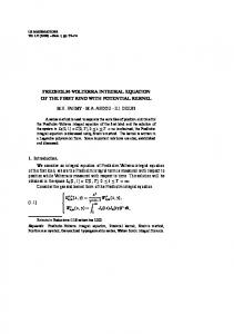 fredholm-volterra integral equation of the first kind ... - Le Matematiche