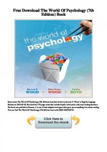 Free Download The World of Psychology (7th Edition) Book