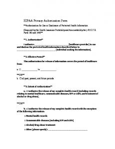 Free HIPAA Release Form - Caring.com