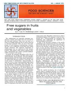 Free sugars in fruits and vegetables