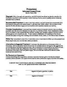 Frenectomy Informed Consent Form