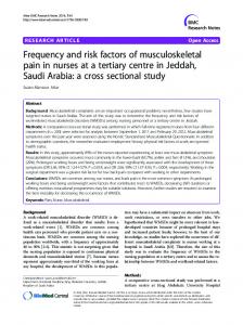 Frequency and risk factors of musculoskeletal pain in ... - BioMedSearch