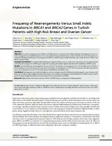 Frequency of Rearrangements Versus Small Indels Mutations in ...