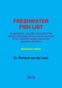 freshwater fish list