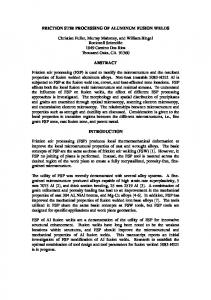 FRICTION STIR PROCESSING OF ALUMINUM ...