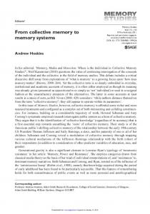 From collective memory to memory systems