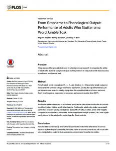 From Grapheme to Phonological Output