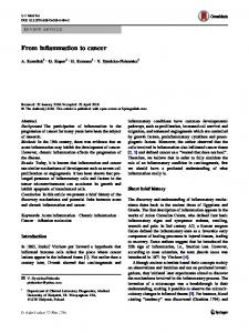 From inflammation to cancer - Springer Link