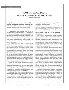 from integrative to multidimensional medicine - Alternative Therapies ...