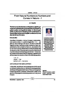 From Natural Numbers to Numbers and Curves in