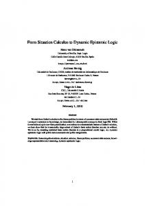 From Situation Calculus to Dynamic Epistemic Logic - Semantic Scholar