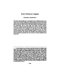 From Victims to Litigants - Hastings Law Journal