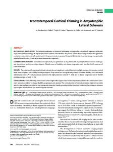 Frontotemporal Cortical Thinning in Amyotrophic Lateral Sclerosis