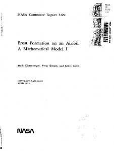 Frost Formation on an Airfoil: A Mathematical Model I