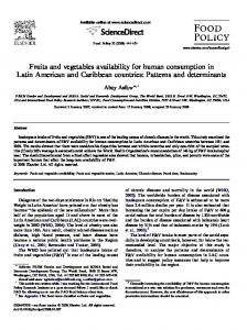 Fruits and vegetables availability for human