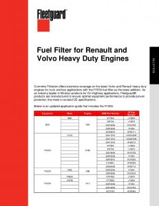 Fuel Filter for Renault and Volvo Heavy Duty Engines - Cummins ...