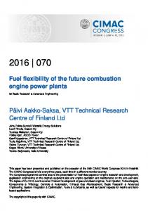 Fuel flexibility of the future combustion engine power plants