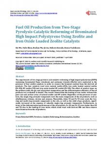 Fuel Oil Production from Two-Stage Pyrolysis-Catalytic Reforming of ...