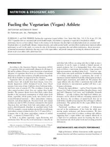 Fueling the Vegetarian (Vegan) Athlete - Dr. Fuhrman