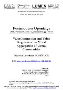 Full Text PDF - Postmodern Openings