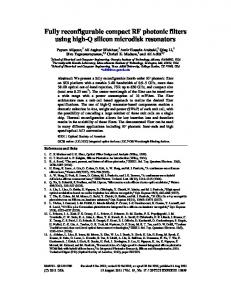 Fully reconfigurable compact RF photonic filters ... - Optics InfoBase