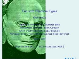 Fun with Phantom Types