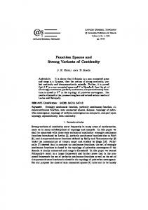Function Spaces and Strong Variants of Continuity