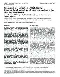 Functional diversification of ROK-family ... - Oxford Academic