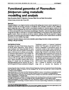 Functional genomics of Plasmodium falciparum using metabolic ...