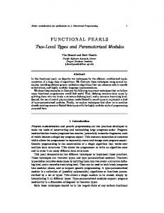 FUNCTIONAL PEARLS Two-Level Types and ...