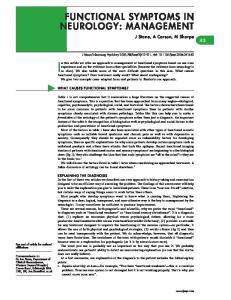 functional symptoms in neurology: management - Europe PMC