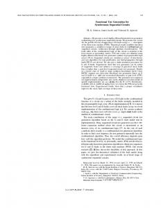 Functional Test Generation for Synchronous Sequential Circuits