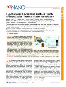 Functionalized Graphene Enables Highly Efficient ... - ACS Publications