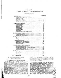 FUNDAMENTAL RADIOBIOLOGY - UNSCEAR