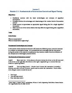 Fundamentals of Intersection Control and Signal Timing