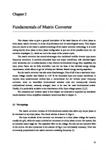 Fundamentals of Matrix Converter