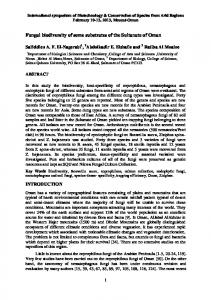 Fungal biodiversity of some substrates of the Sultanate of Oman