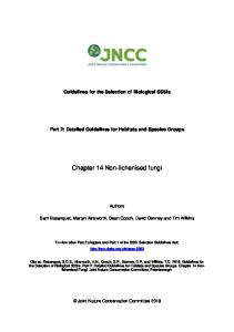 Fungi (non-lichenised) - JNCC