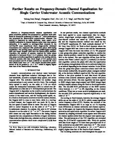 Further Results on Frequency-Domain Channel Equalization for ...