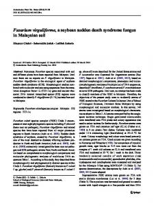 Fusarium virguliforme, a soybean sudden death ... - Springer Link