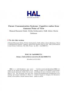 Future Communication Systems: Cognitive radios ...