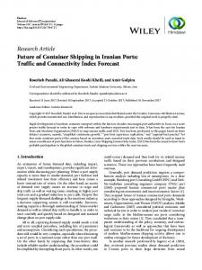 Future of Container Shipping in Iranian Ports: Traffic and Connectivity