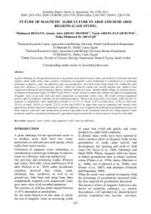 future of magnetic agriculture in arid and semi arid ...