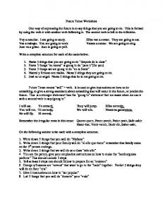 Future Tense Worksheet